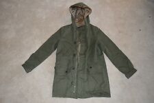 APC Military Green Button Up Hooded Trench Coat Jacket Womens 34 UK 6 Small