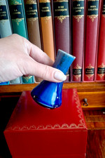 Vintage Studio Pottery Miniature Vase Cobalt Blue Vase 9.5 cm