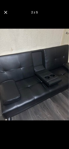 Leather sofa bed - leather,