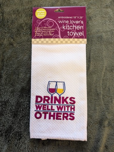 Kitchen wine hand towel - wine,