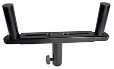 QTX Twin Stand Adapter 35mm PA Speaker Lighting Stand Pole Dual Mount Bracket