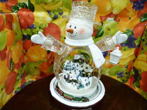 White christmas glass snowman - christmas,