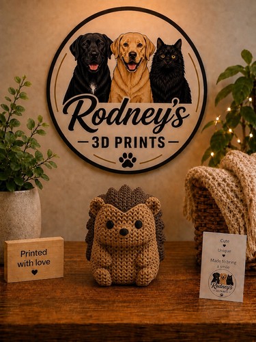 Printed cute hedgehog - 3d,