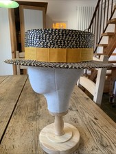 Vintage Two Tone Straw Boater
