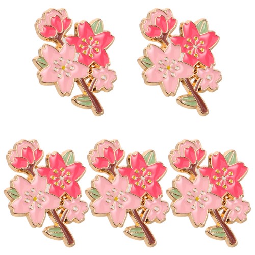 5pcs cherry blossom lapel pin - 5pcs,