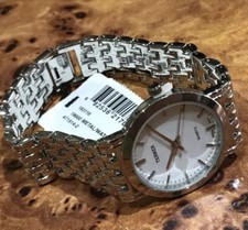 BIJOUX TERNER ROUND 3CM 8.5" STRAP QUARTZ BATTERY WRISTWATCH STAINLESS STEEL 