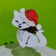 Adorable Christmas Cat Resin