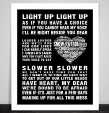 SNOW PATROL Run Lyrics Poster
