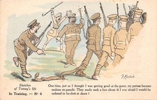 POSTCARD  COMIC SKETCHES OF TOMMY'S LIFE  IN TRAINING   # 6   F   MACKAIN