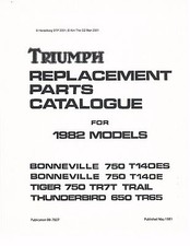 Triumph Parts Manual Book 1982