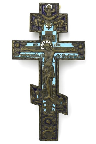 Bronze blessing cross russia - bronze,