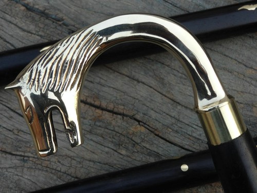 Victorian wooden walking stick - wooden,