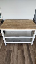 IKEA STENSTORP Kitchen Island Breakfast bar Oak Worktop, Stainless Steel Shelves