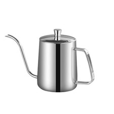 Long Spout Drip Kettle Stainless Steel Narrow Pour Over Coffee Pot w/ Lid 350ml