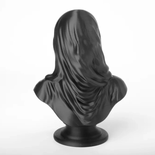 Veiled black bust sculpture - veiled,