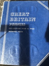 Whitman Coin Folders - Gt. Britain Pennies collection 1930 to 1966 Complete Set