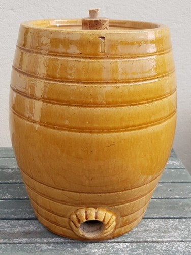 Antique stoneware barrel - stoneware,