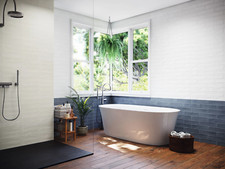 Rustic 100x300mm Tourmaline Blue Ceramic Wall Tile Gloss Full Box £10.10 per m²