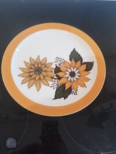 Tanya Barratts of Staffordshire Plate,  Orange Flower pattern