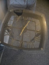 Square Garden Or Indoor Novelty Table  With Roman Numeral Clock&Glass Protector