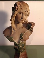 Vintage Art Nouveau Plaster Bust