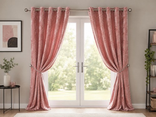Pink crushed velvet eyelet - crushed,