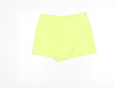 Zara Women Yellow Skort Size M Short Stretch Mid Rise