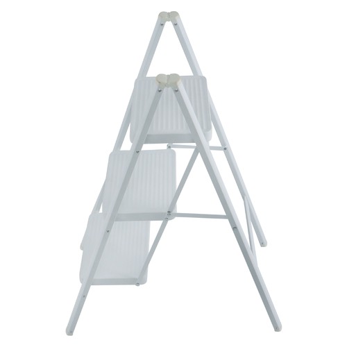 Aluminum white step ladder - aluminum,