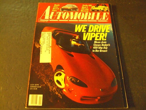 Automobile magazine nov 1991 - automobile,