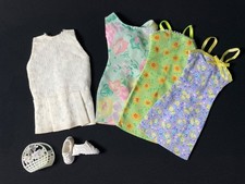 Barbie dress Sindy tennis shoes floral sun basket bag fit 12" doll