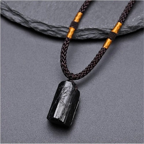 Black tourmaline crystal - black,