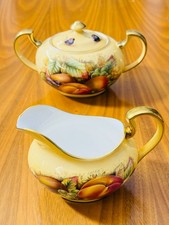 Aynsley Orchard Gold Large Lidded Sugar Bowl & Milk Jug/ Creamer