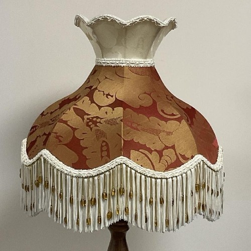 Terracotta damask fabric lamp - damask,