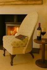 Lloyd Loom Lusty Bedroom Nursing Chair, Painted Sprung Upholstered Seat Cushion