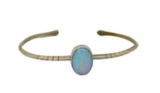 Sterling Silver Oval Synthetic