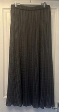 Zara Women's Long Pleated Grey Skirt Size M-L BRAND NEW
