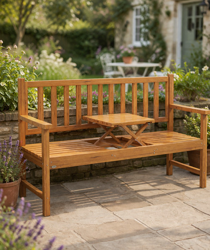 Wooden garden bench - wooden, outdoor