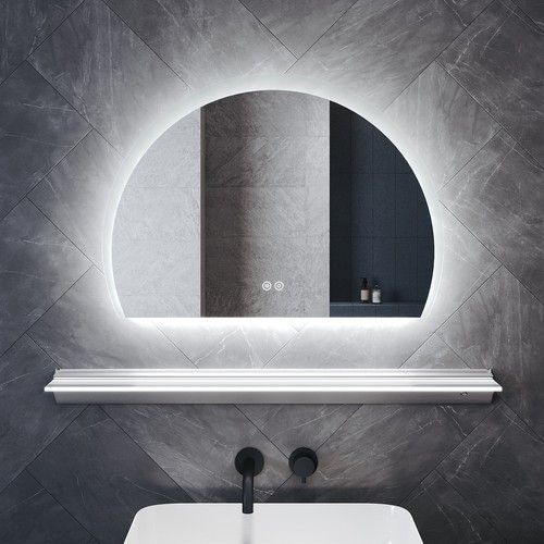 White bathroom mirror set with - white,