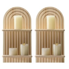 2Pcs 2 Tiers Arch Wall Shelf