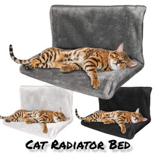 Cat Radiator Bed Warm Winter Basket Faux Fur Kitten Cradle Dog Hammock Puppy Pet