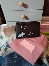 Radley Small Brown Leather Coin/card Purse With Keyring Inside .