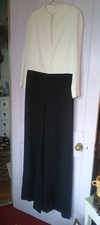 Ted Baker Petrie White & Black Jumpsuit Size 3 / Uk 12  , Long Leg