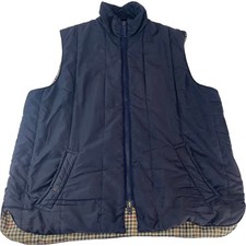 Barbour D371 Classic Waistcoat Vest Quilted Lined Jacket Navy Mens Large