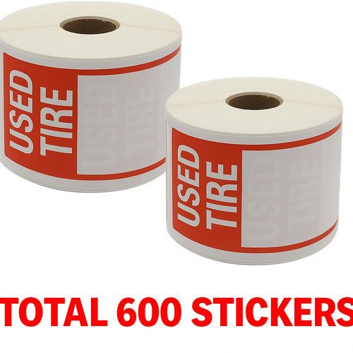 600 used tire stickers - used, size