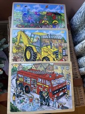 X3 BigJigs Wooden Puzzle Train