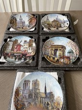 5 x LIMOGES Porcelain Plates Louis Dali Paris scenes. Limited editions  with COA
