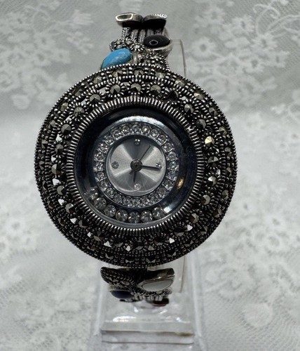 Sterling silver marcasite - silver,