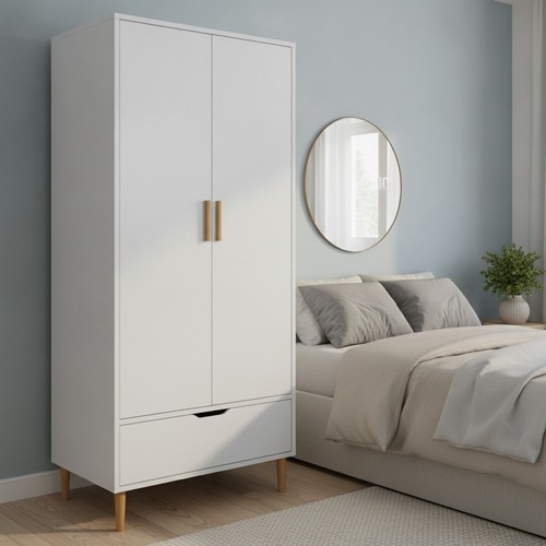 Modern white door wardrobe - modern,