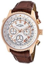 Vintage ROTARY GS00102/01 Swiss Rose Gold Quartz Chronograph Date Watch MINT