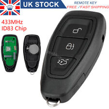 For Ford Fiesta Focus Mondeo Kuga Keyless Entry Remote Key Fob 3 Buttons 433MHz